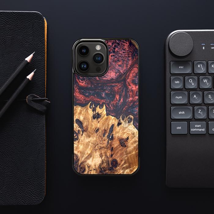 iPhone 14 Pro Max Handyhülle aus Harz und Holz - Synergy#D118