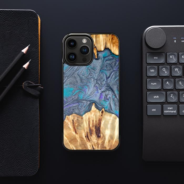iPhone 14 Pro Max Handyhülle aus Harz und Holz - Synergy#D135