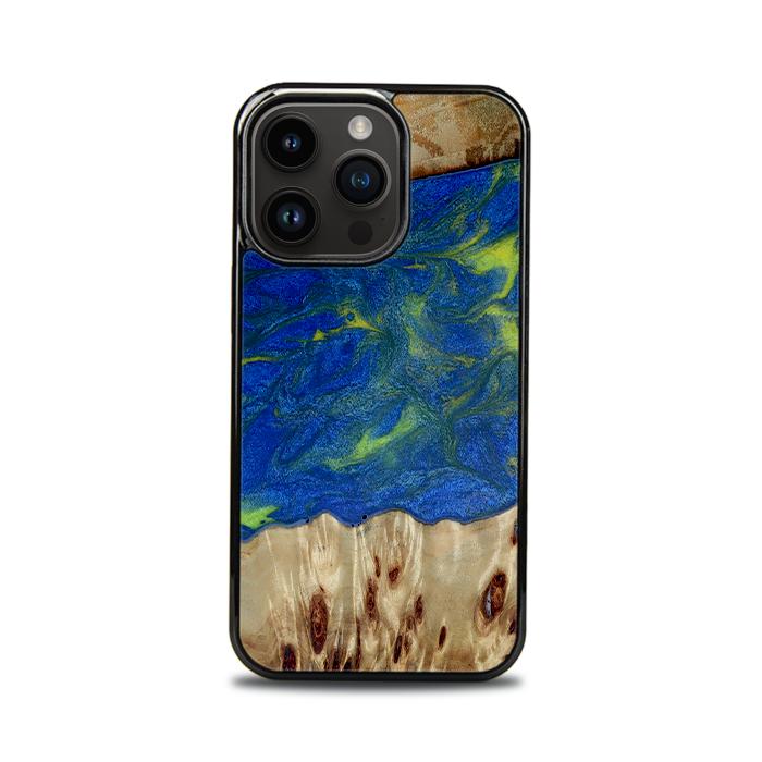 iPhone 14 Pro Handyhülle aus Harz und Holz - Synergy#D102