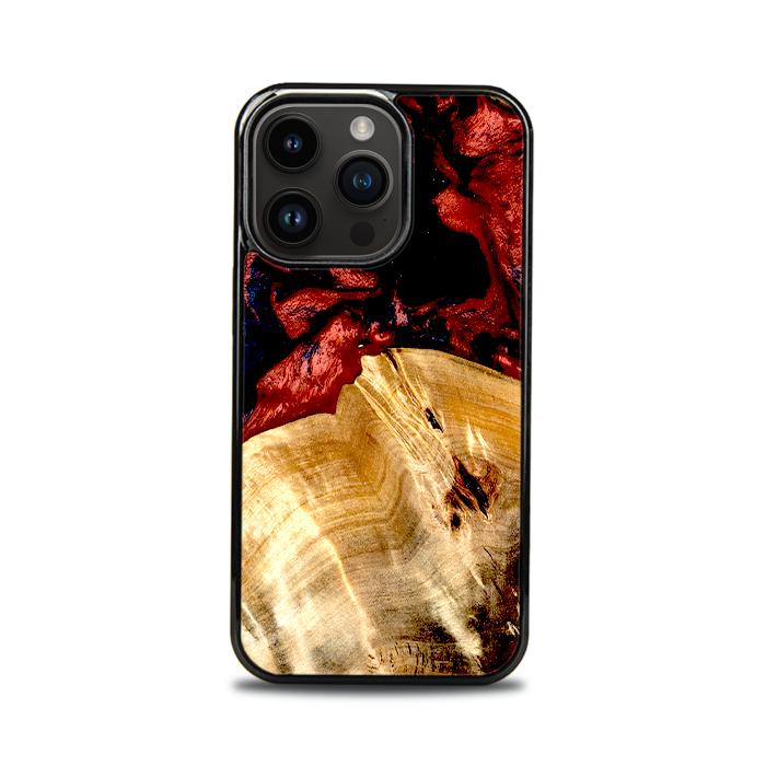 iPhone 14 Pro Handyhülle aus Harz und Holz - Synergy#D117