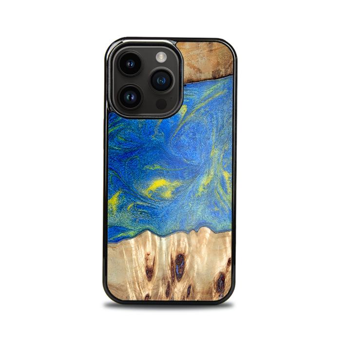 iPhone 14 Pro Handyhülle aus Harz und Holz - Synergy#D128
