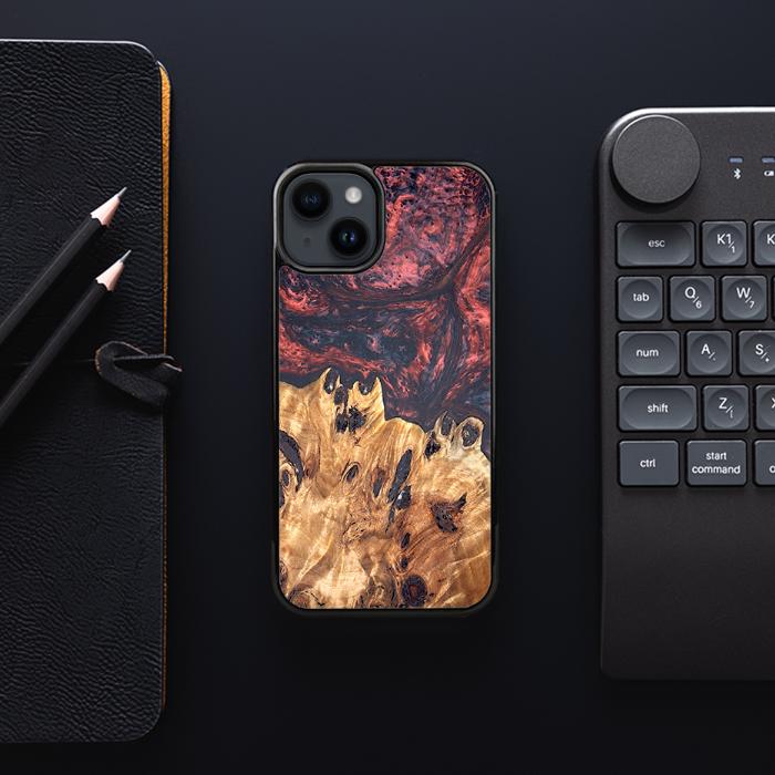 iPhone 14 Handyhülle aus Harz und Holz - Synergy#D118