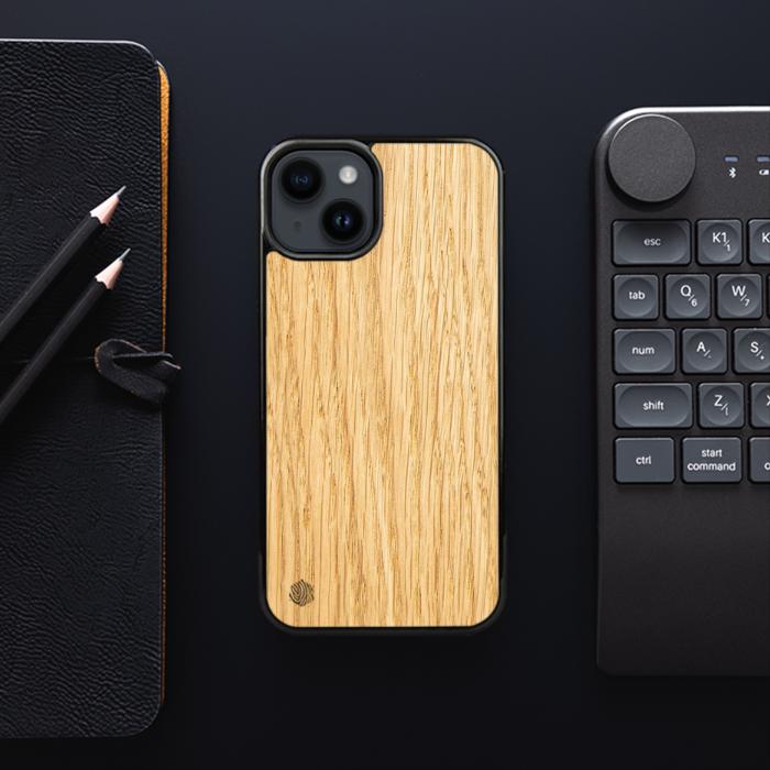 iPhone 15 Plus Handyhülle aus Holz - Eiche