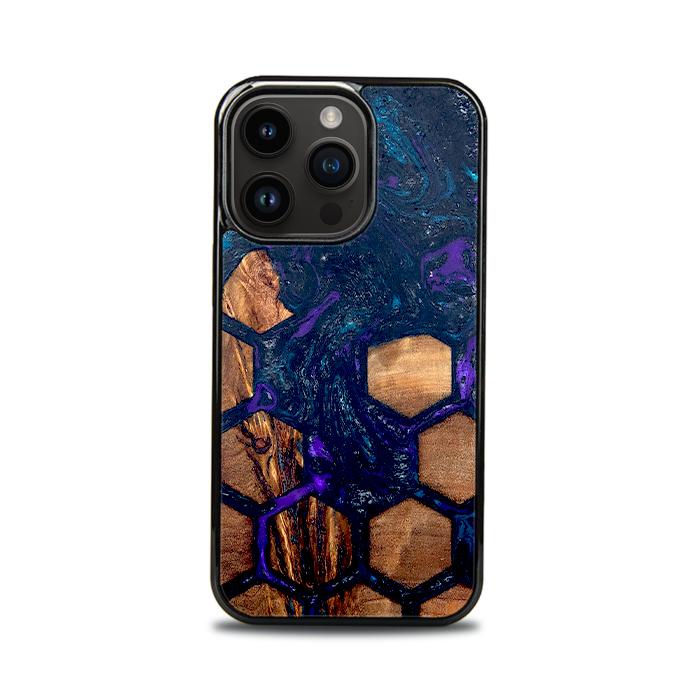 iPhone 15 Pro Handyhülle aus Harz und Holz - Synergy#D106