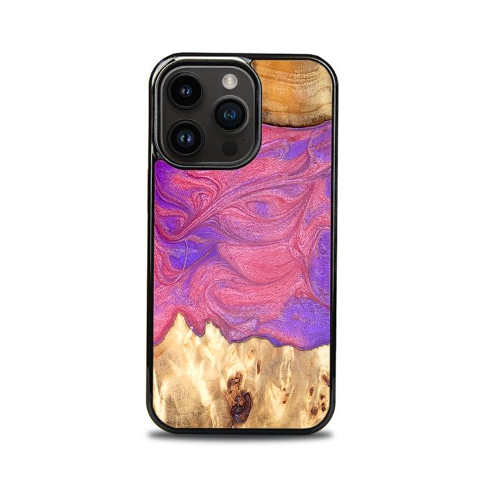 iPhone 15 Pro Handyhülle aus Harz und Holz - Synergy#D136