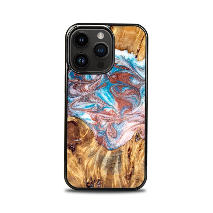 iPhone 15 Pro Handyhülle aus Harz und Holz - Synergy#D138