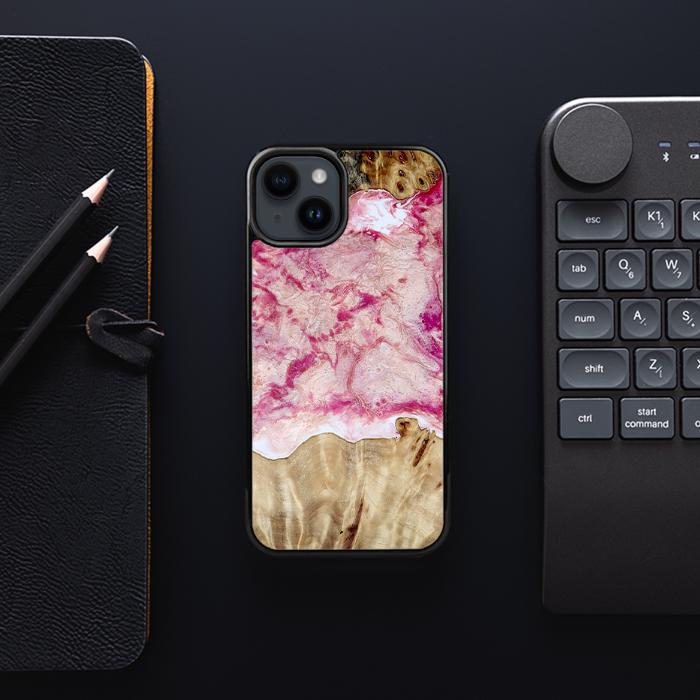 iPhone 15 Handyhülle aus Harz und Holz - Synergy#D101