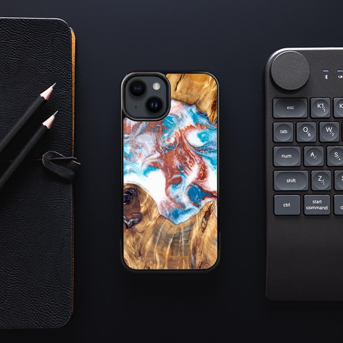 iPhone 15 Handyhülle aus Harz und Holz - Synergy#D125