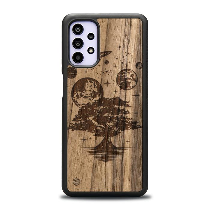 Samsung Galaxy A32 5G Handyhülle aus Holz - Galactic Garden