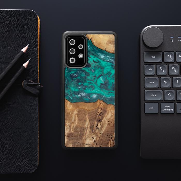 Samsung Galaxy A52 5G Handyhülle aus Harz und Holz - Synergy#D109