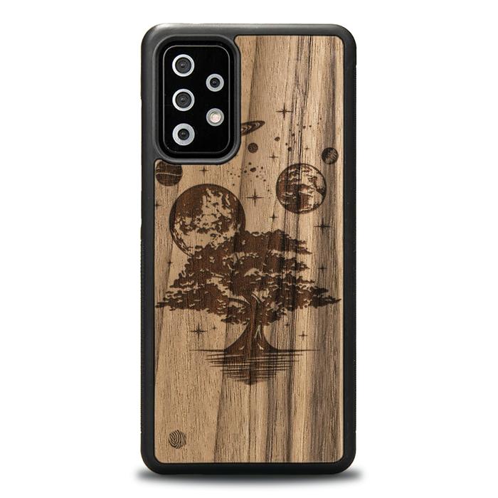 Samsung Galaxy A72 5G Handyhülle aus Holz - Galactic Garden