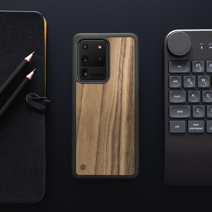 Samsung Galaxy S20 Ultra Handyhülle aus Holz - Nussbaum