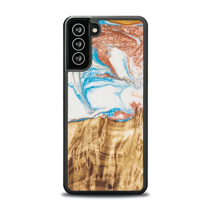 Samsung Galaxy S21 FE Handyhülle aus Harz und Holz - SYNERGY#47
