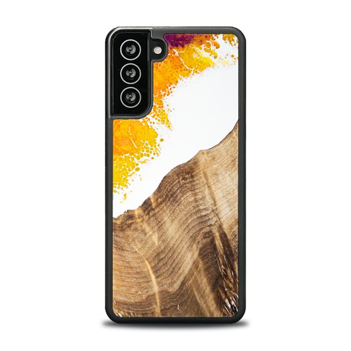 Samsung Galaxy S21 FE Handyhülle aus Harz und Holz - Synergy#C28