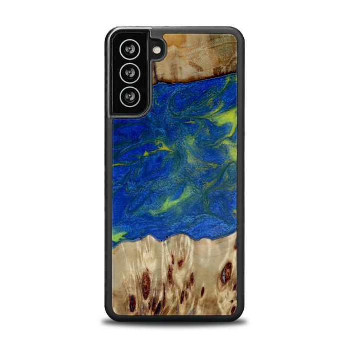 Samsung Galaxy S21 FE Handyhülle aus Harz und Holz - Synergy#D102