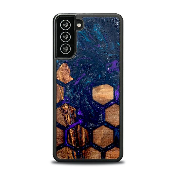 Samsung Galaxy S21 FE Handyhülle aus Harz und Holz - Synergy#D106