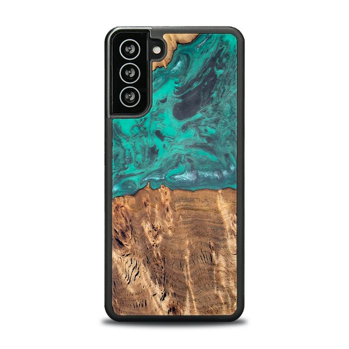 Samsung Galaxy S21 FE Handyhülle aus Harz und Holz - Synergy#D108