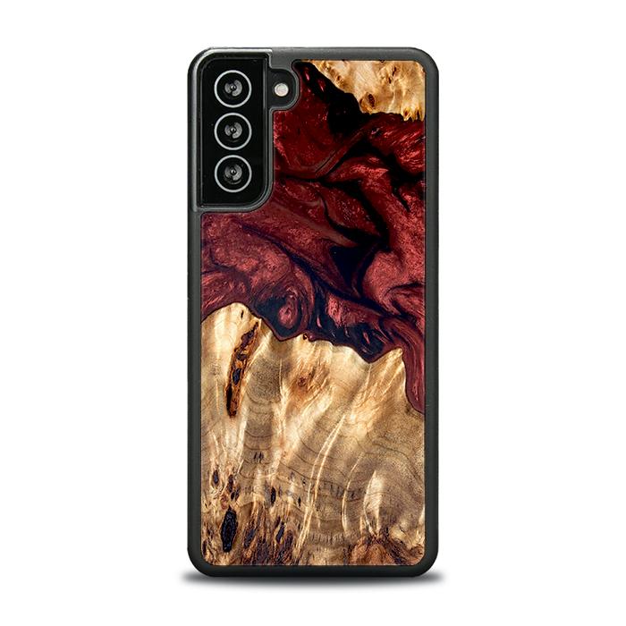 Samsung Galaxy S21 FE Handyhülle aus Harz und Holz - Synergy#D121