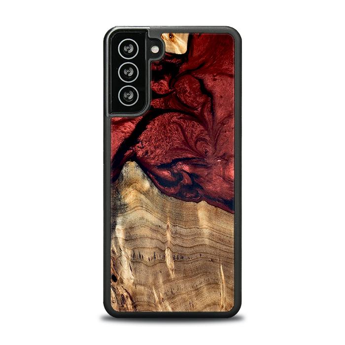 Samsung Galaxy S21 FE Handyhülle aus Harz und Holz - Synergy#D122