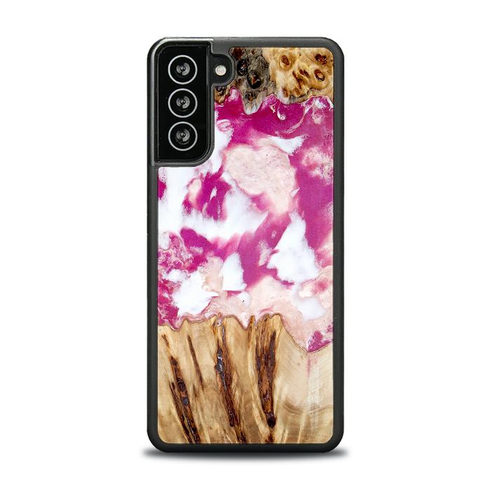 Samsung Galaxy S21 FE Handyhülle aus Harz und Holz - Synergy#D124