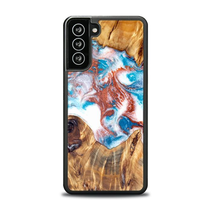 Samsung Galaxy S21 FE Handyhülle aus Harz und Holz - Synergy#D125