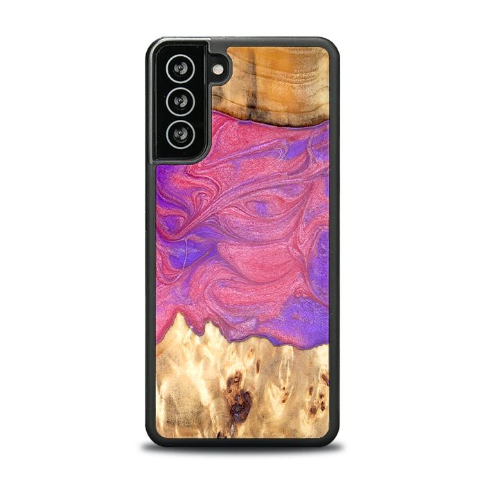 Samsung Galaxy S21 FE Handyhülle aus Harz und Holz - Synergy#D136