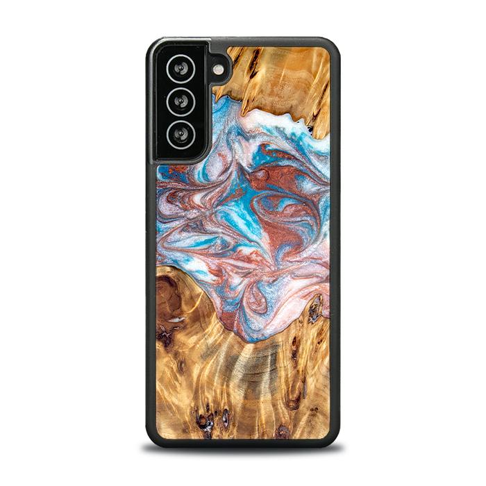 Samsung Galaxy S21 FE Handyhülle aus Harz und Holz - Synergy#D138