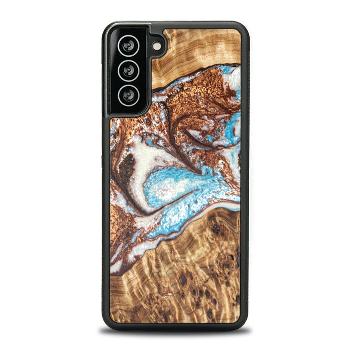 Samsung Galaxy S21 Plus Handyhülle aus Harz und Holz - Synergy#B11