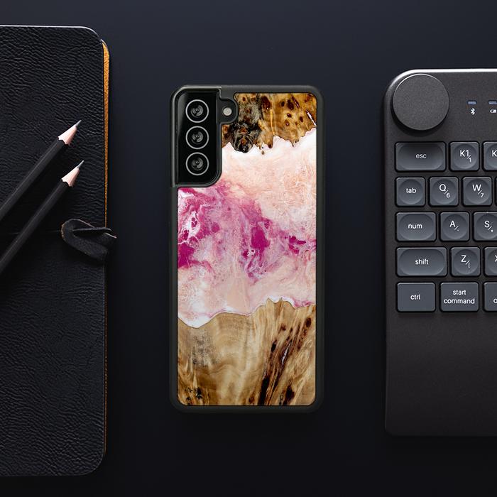 Samsung Galaxy S21 Plus Handyhülle aus Harz und Holz - Synergy#D119