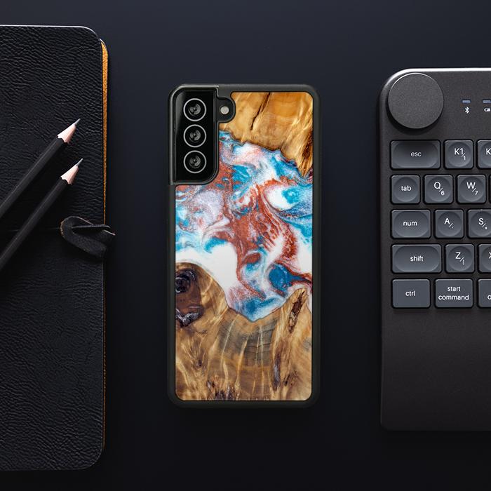 Samsung Galaxy S21 Plus Handyhülle aus Harz und Holz - Synergy#D125