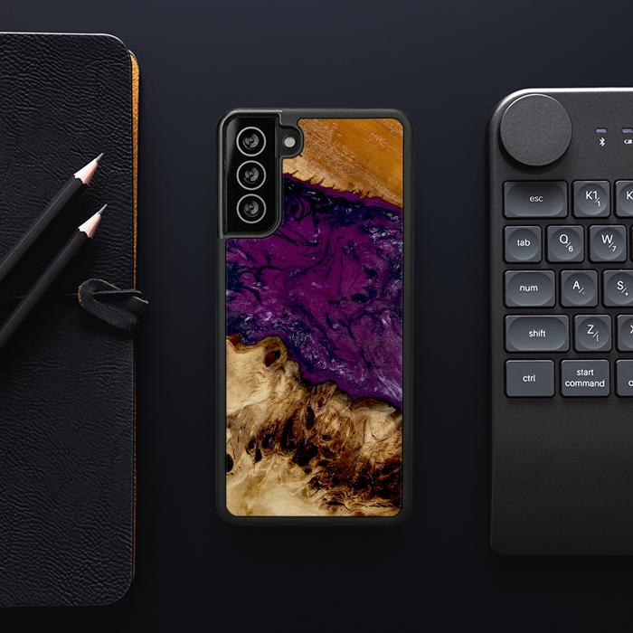 Samsung Galaxy S21 Plus Handyhülle aus Harz und Holz - Synergy#D134