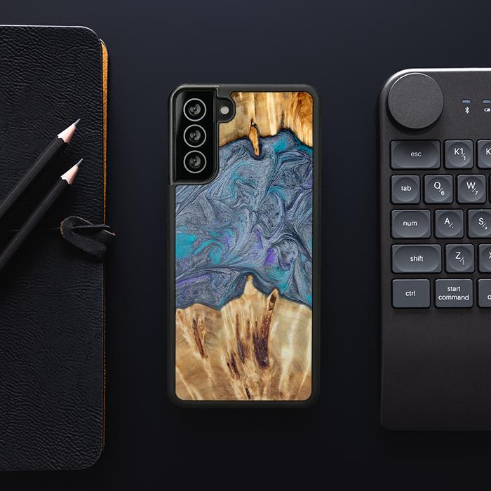 Samsung Galaxy S21 Plus Handyhülle aus Harz und Holz - Synergy#D135
