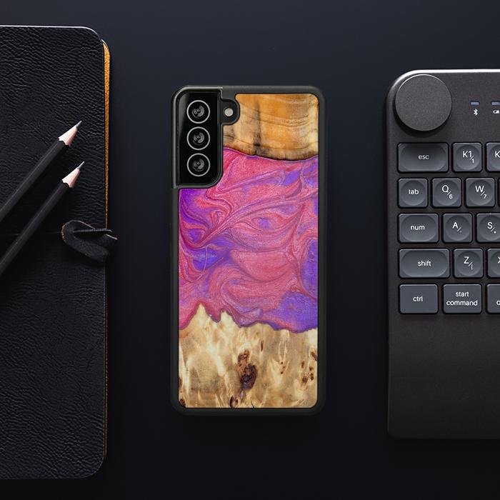 Samsung Galaxy S21 Plus Handyhülle aus Harz und Holz - Synergy#D136