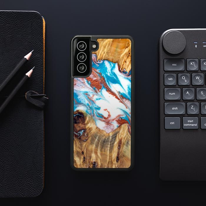 Samsung Galaxy S21 Plus Handyhülle aus Harz und Holz - Synergy#D137