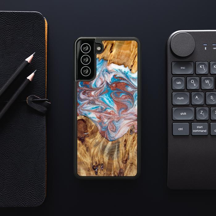 Samsung Galaxy S21 Plus Handyhülle aus Harz und Holz - Synergy#D138