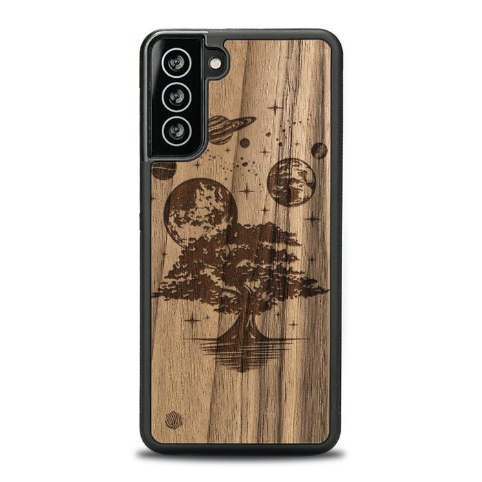Samsung Galaxy S21 Plus Handyhülle aus Holz - Galactic Garden