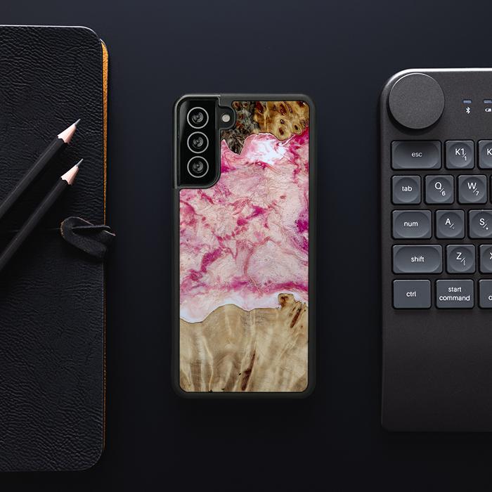 Samsung Galaxy S21 Handyhülle aus Harz und Holz - Synergy#D101