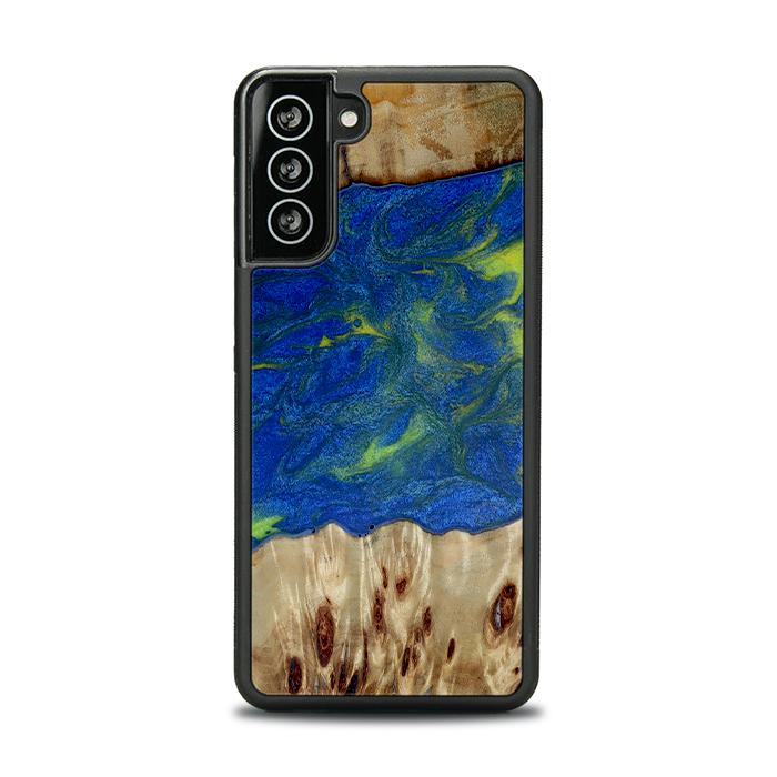 Samsung Galaxy S21 Handyhülle aus Harz und Holz - Synergy#D102