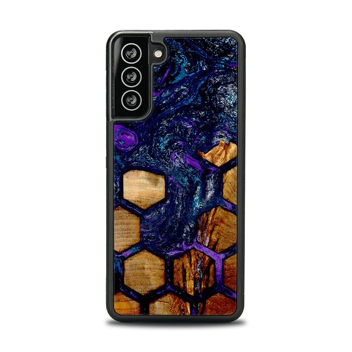 Samsung Galaxy S21 Handyhülle aus Harz und Holz - Synergy#D105