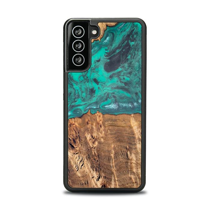 Samsung Galaxy S21 Handyhülle aus Harz und Holz - Synergy#D108
