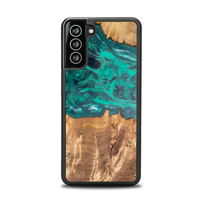 Samsung Galaxy S21 Handyhülle aus Harz und Holz - Synergy#D112