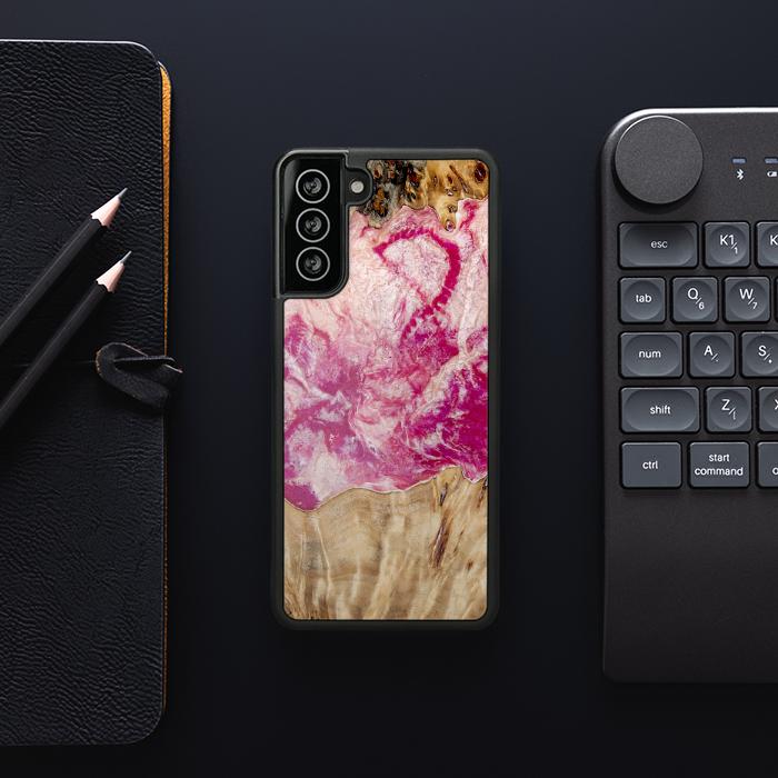 Samsung Galaxy S21 Handyhülle aus Harz und Holz - Synergy#D123