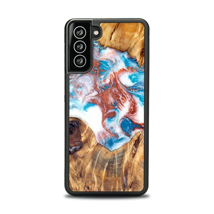Samsung Galaxy S21 Handyhülle aus Harz und Holz - Synergy#D125