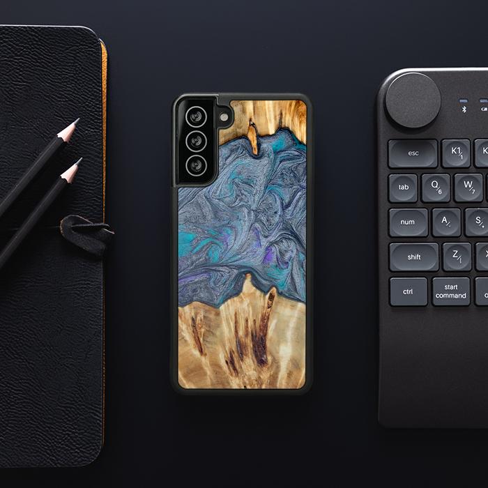 Samsung Galaxy S21 Handyhülle aus Harz und Holz - Synergy#D135