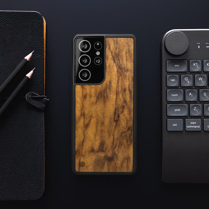 Samsung Galaxy S21 Ultra Handyhülle aus Holz - Imbuia