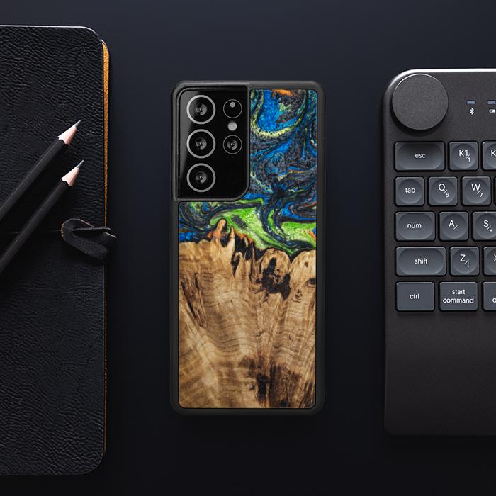 Samsung Galaxy S21 Ultra Handyhülle aus Harz und Holz - SYNERGY#C23