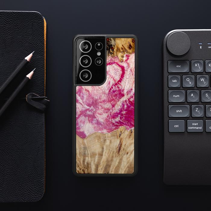 Samsung Galaxy S21 Ultra Handyhülle aus Harz und Holz - Synergy#D123