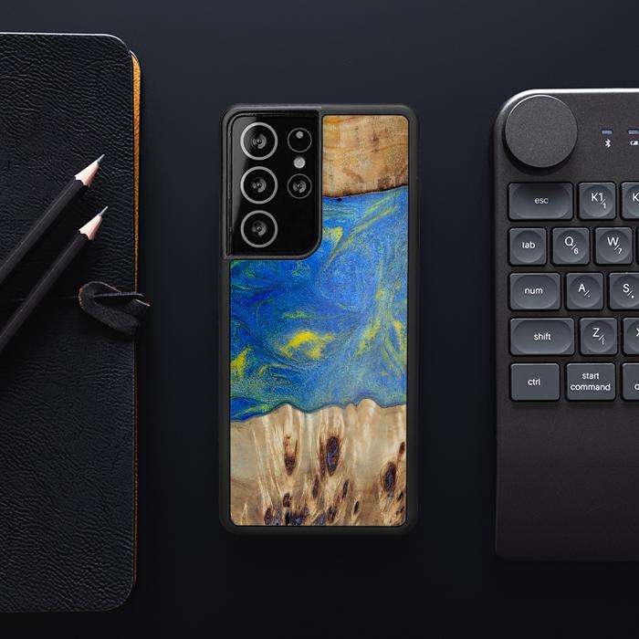 Samsung Galaxy S21 Ultra Handyhülle aus Harz und Holz - Synergy#D128