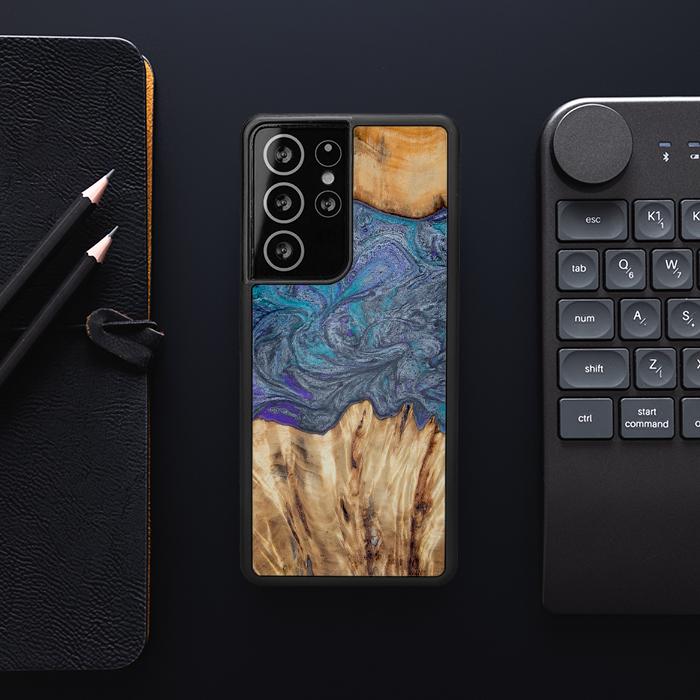 Samsung Galaxy S21 Ultra Handyhülle aus Harz und Holz - Synergy#D132