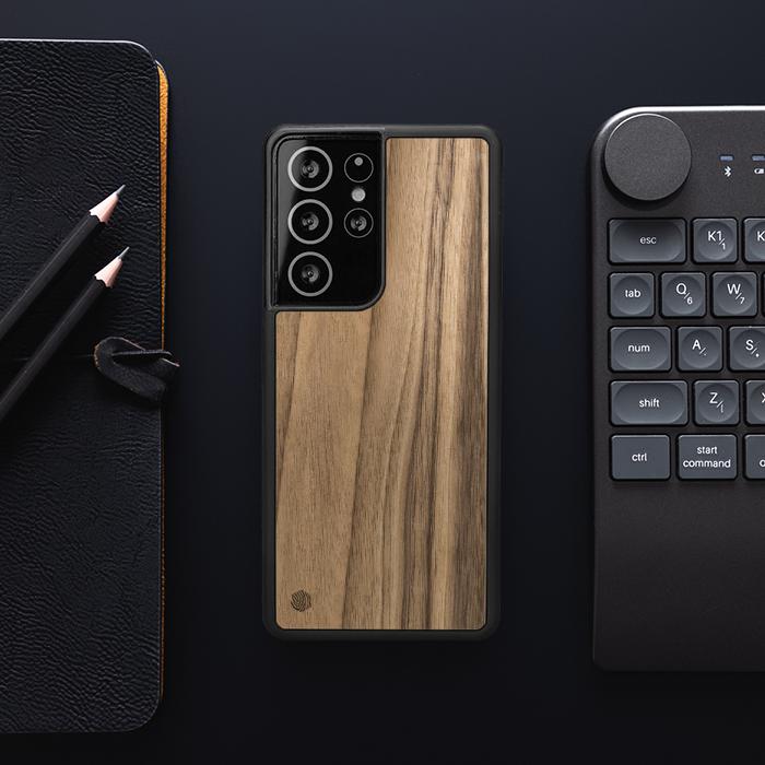 Samsung Galaxy S21 Ultra Handyhülle aus Holz - Nussbaum